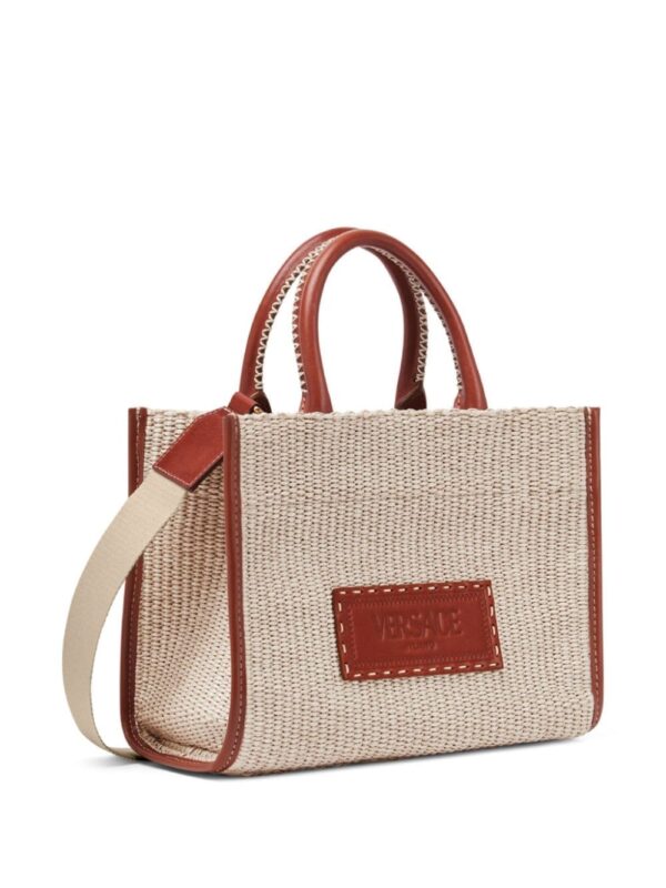 Versace small Athena raffia tote bag - Image 4