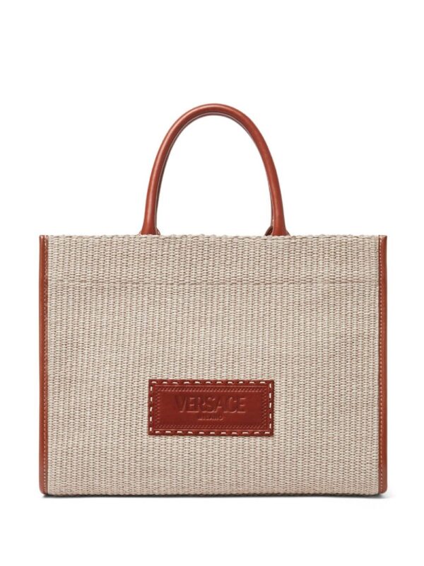 Versace Athena raffia tote bag