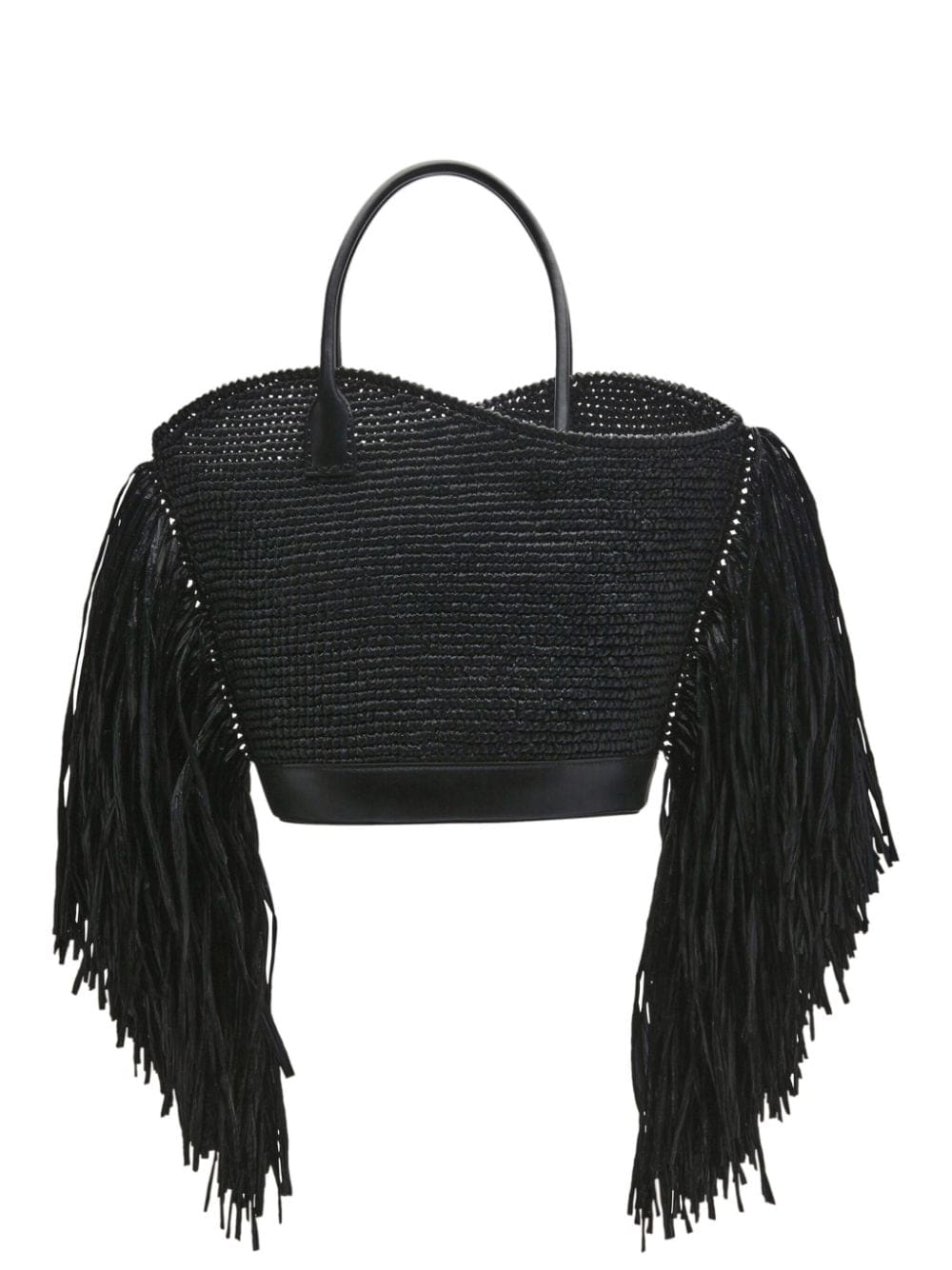 Ferragamo fringed raffia tote bag - Image 3