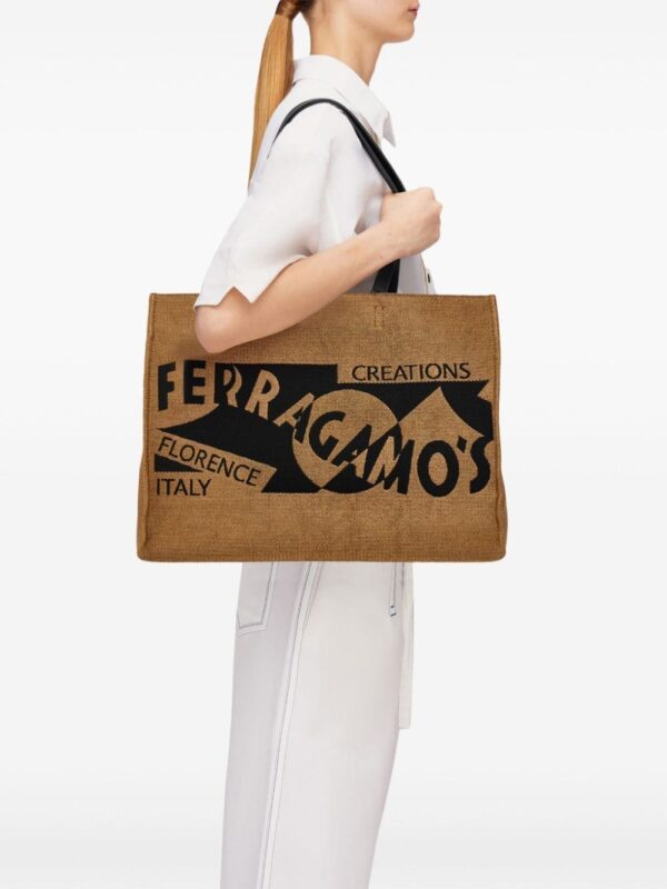 Ferragamo large Venna logo-embroidered tote bag - Image 3
