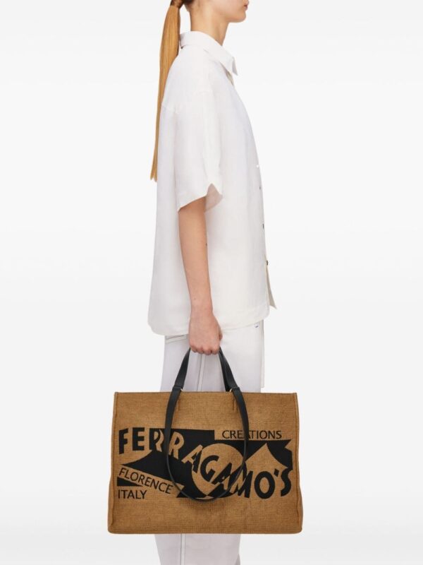 Ferragamo large Venna logo-embroidered tote bag - Image 2