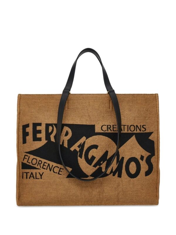 Ferragamo large Venna logo-embroidered tote bag