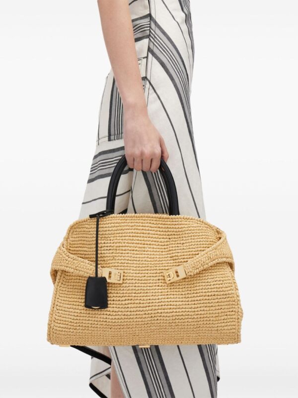 Ferragamo medium The Hug raffia tote bag - Image 2