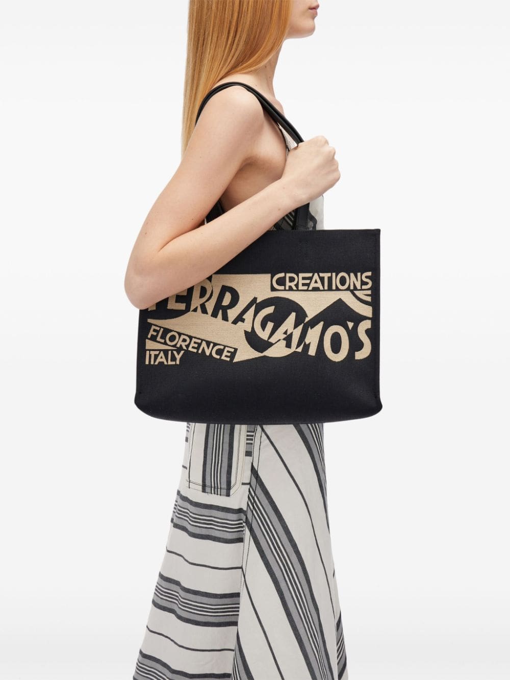 Ferragamo medium Venna logo-embroidered tote bag - Image 3