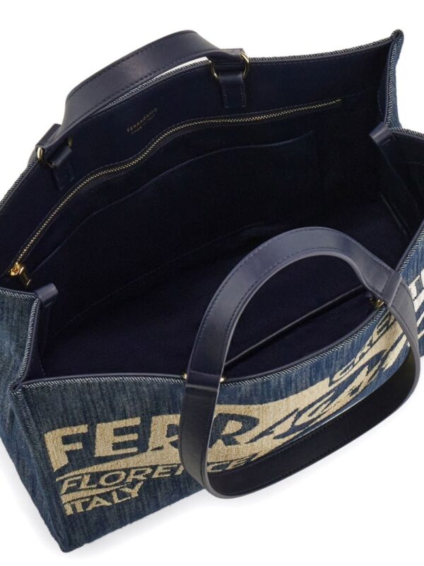 Ferragamo medium Venna logo-embroidered tote bag - Image 5
