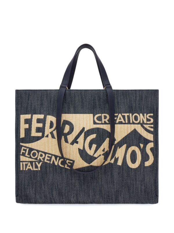 Ferragamo large Venna logo-embroidered tote bag