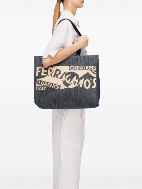Ferragamo large Venna logo-embroidered tote bag - Image 3