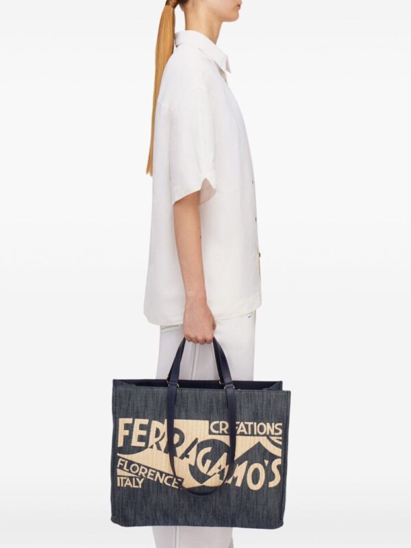 Ferragamo large Venna logo-embroidered tote bag - Image 2