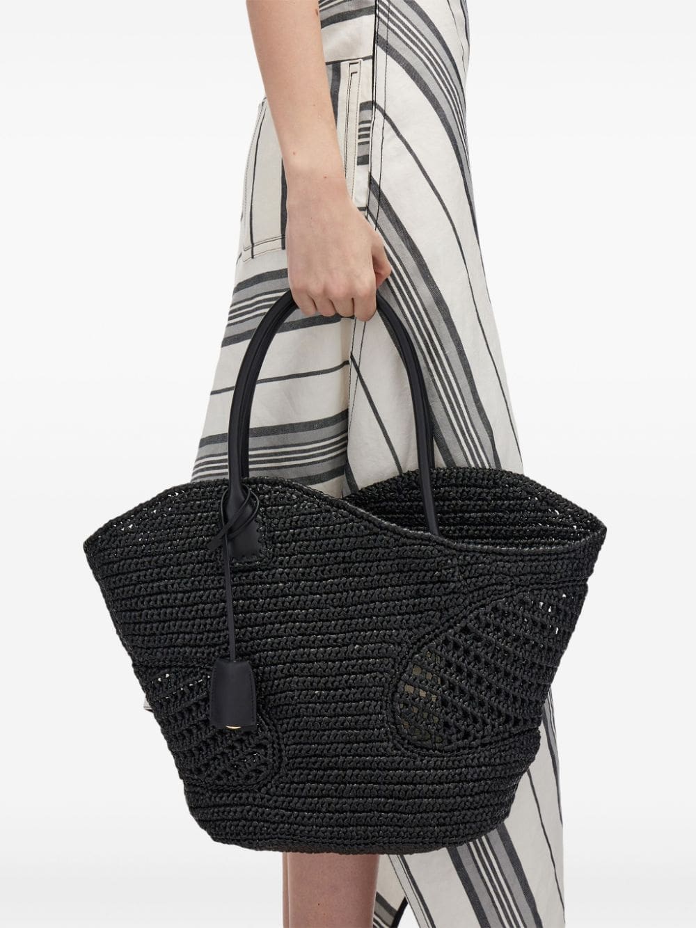 Ferragamo cut-out raffia tote bag - Image 2