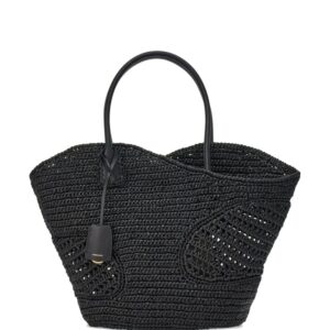 Ferragamo cut-out raffia tote bag
