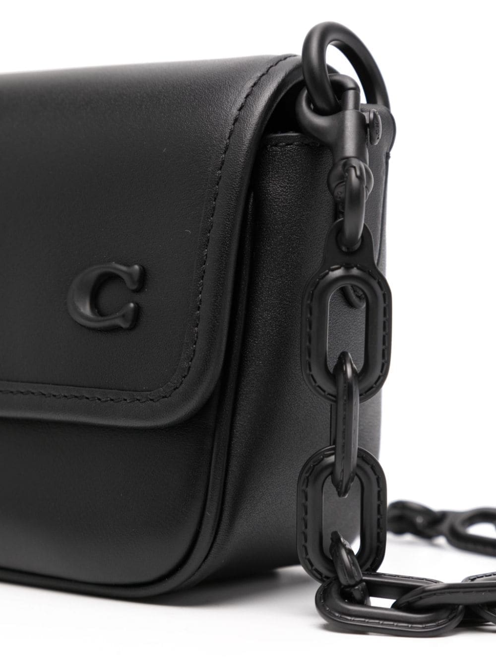 Coach chain-link strap leather shoulder bag - Image 3