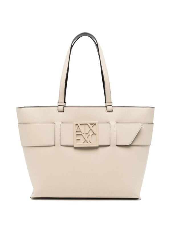 Armani Exchange logo-plaque tote bag