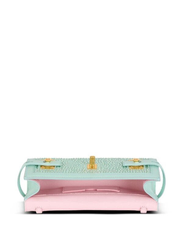 Balmain B-Buzz 23 crystal-embellished suede clutch bag - Image 5