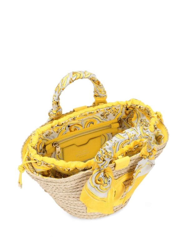Dolce & Gabbana small Kendra straw tote bag - Image 5