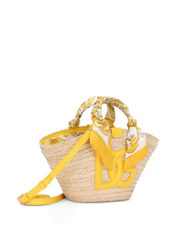 Dolce & Gabbana small Kendra straw tote bag - Image 4