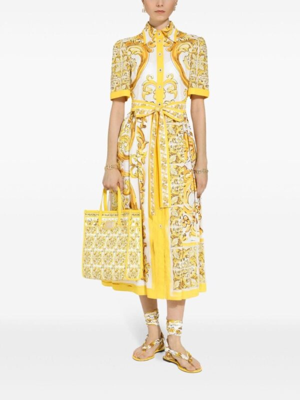 Dolce & Gabbana medium Majolica-print canvas tote bag - Image 2