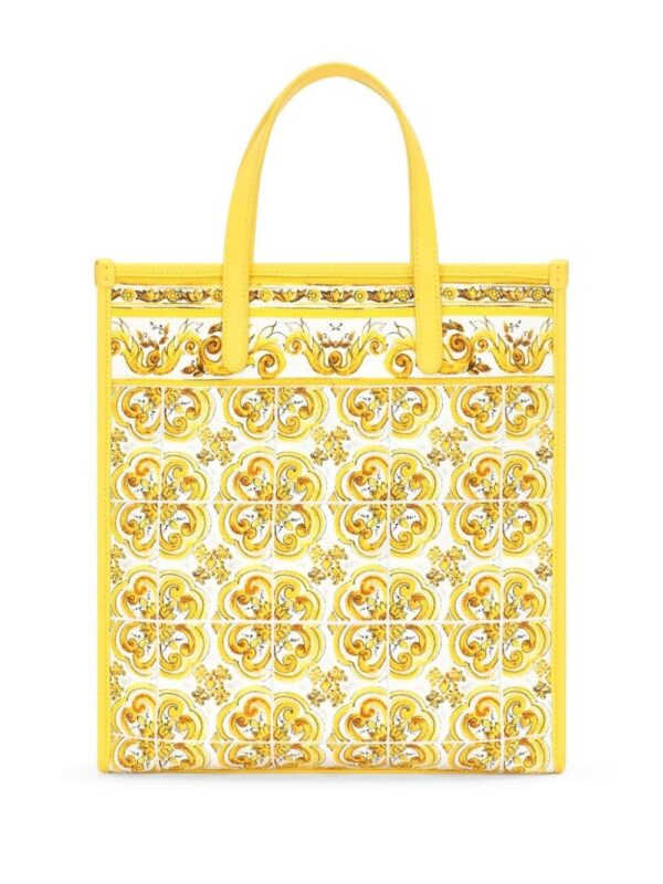 Dolce & Gabbana medium Majolica-print canvas tote bag - Image 3