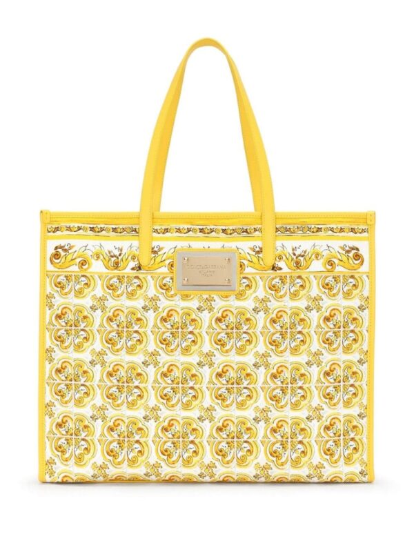 Dolce & Gabbana large Majolica-print canvas tote bag