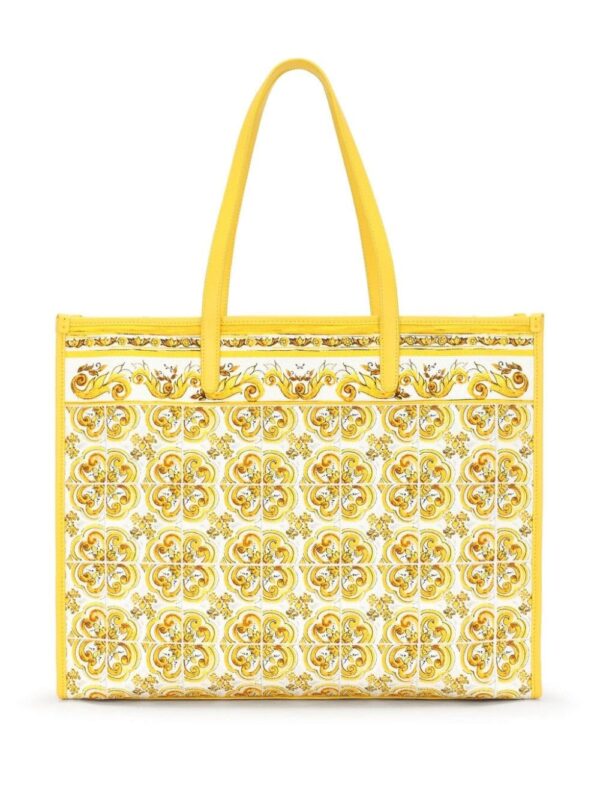 Dolce & Gabbana large Majolica-print canvas tote bag - Image 3