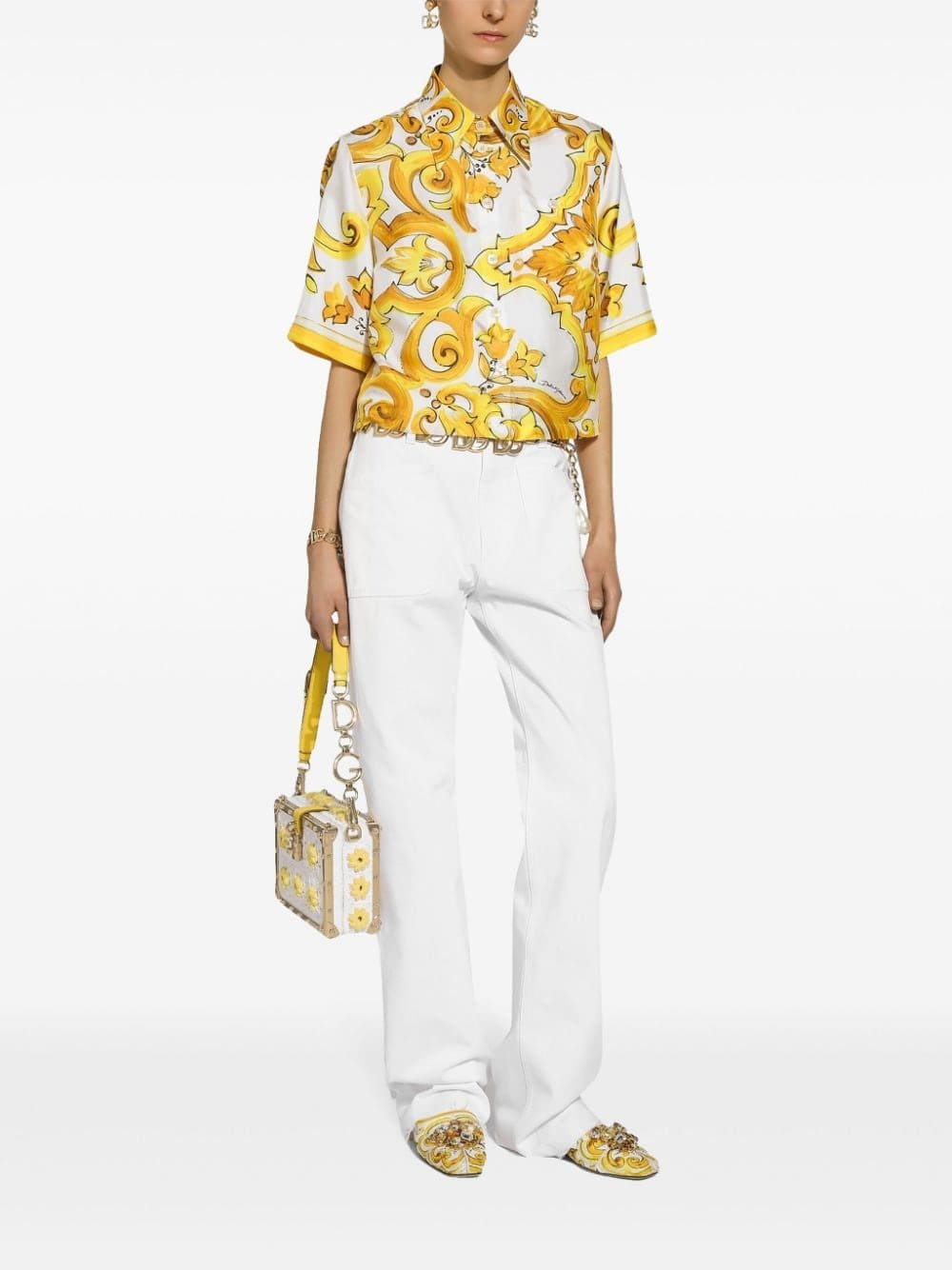 Dolce & Gabbana Dolce Box crochet-panel clutch bag - Image 2