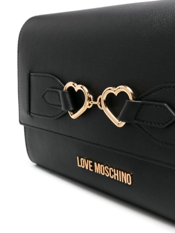 Love Moschino logo-plaque leather shoulder bag - Image 4
