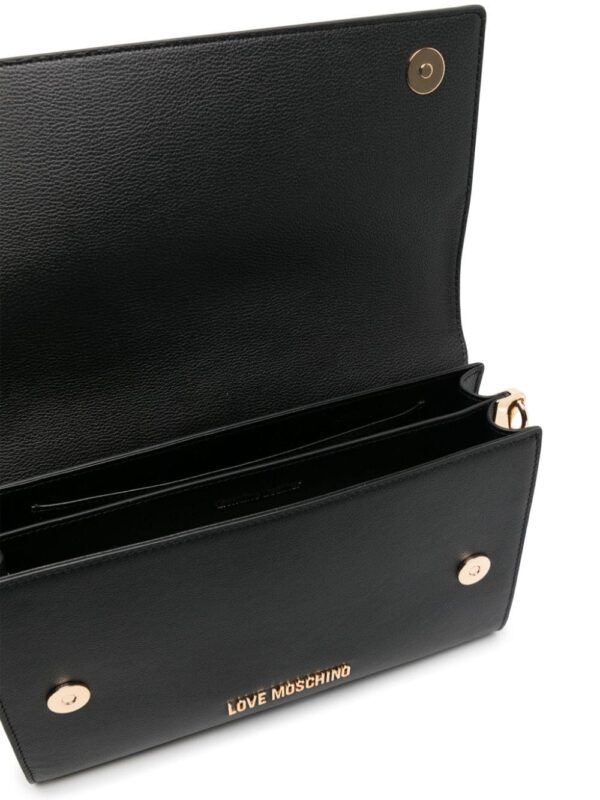 Love Moschino logo-plaque leather shoulder bag - Image 5