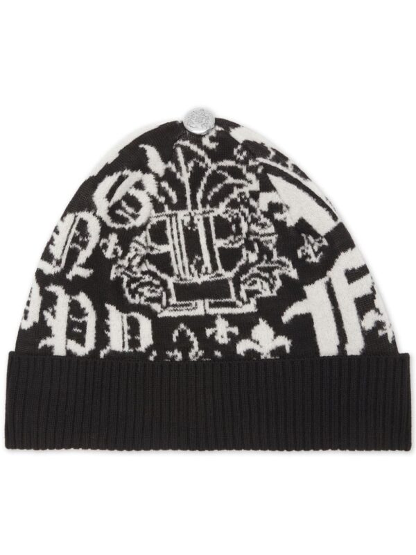 Philipp Plein logo-jacquard wool beanie