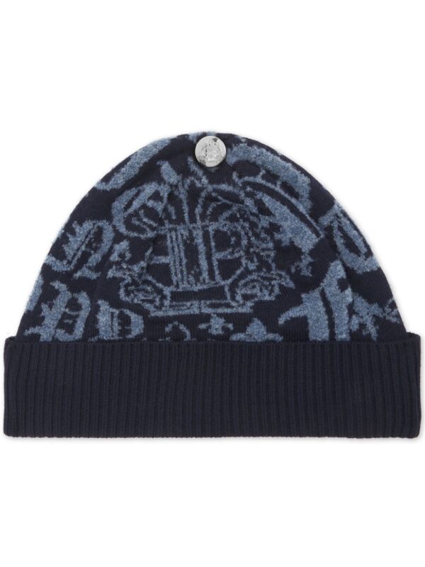 Philipp Plein logo-jacquard wool beanie
