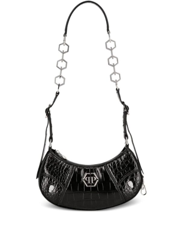 Philipp Plein logo-plaque leather shoulder bag