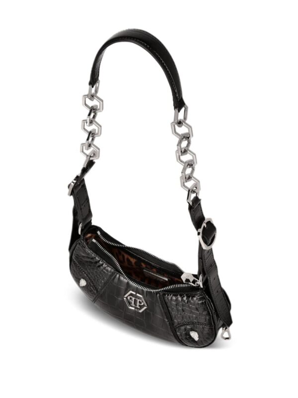 Philipp Plein logo-plaque leather shoulder bag - Image 3