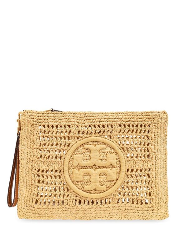Tory Burch Ella raffia clutch bag