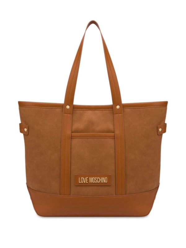 Love Moschino logo-appliqué studded tote bag