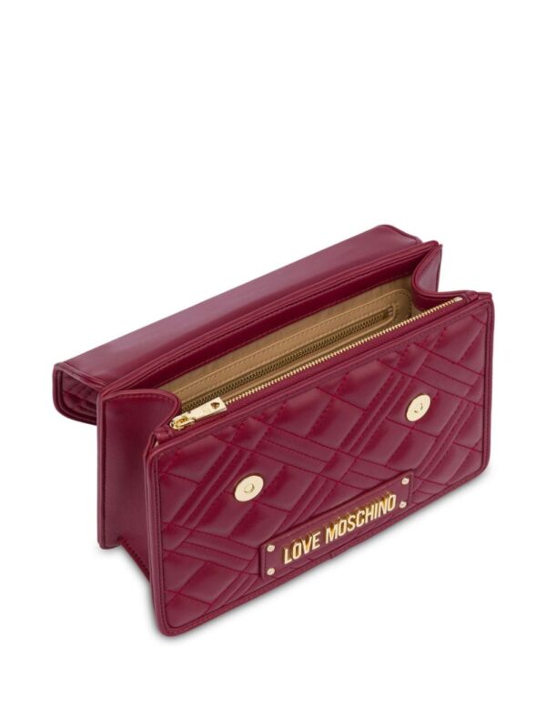 Love Moschino logo-plaque quilted shoulder bag - Image 3