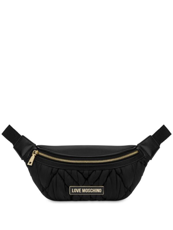 Love Moschino logo-plaque padded belt bag