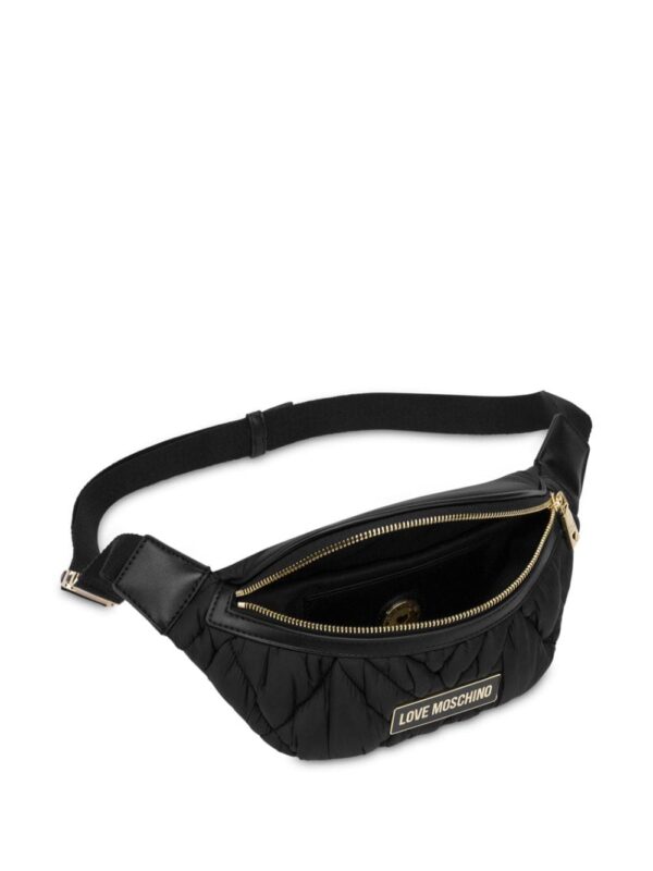 Love Moschino logo-plaque padded belt bag - Image 3