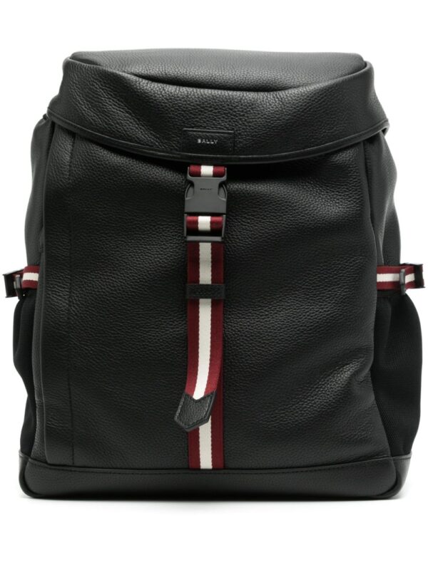 Bally stripe-detail leather backpack