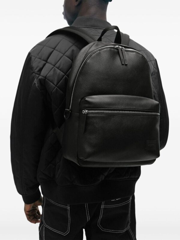 HUGO logo-patch grained-texture backpack - Image 2