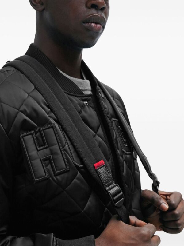 HUGO logo-patch grained-texture backpack - Image 3