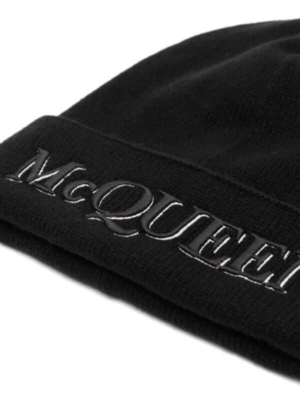 Alexander McQueen logo-embroidered cashmere beanie - Image 2