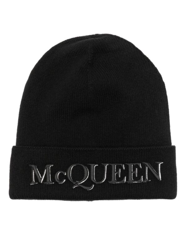 Alexander McQueen logo-embroidered cashmere beanie