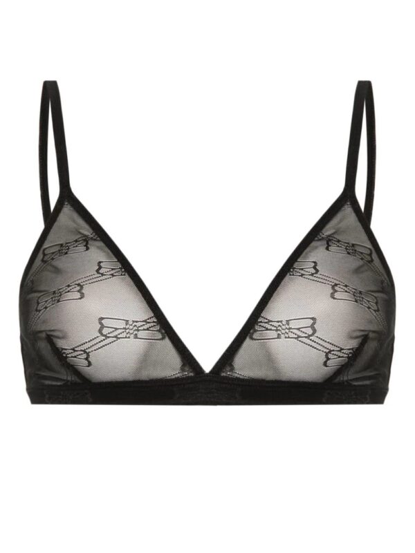 Balenciaga  logo-embroidered mesh bra