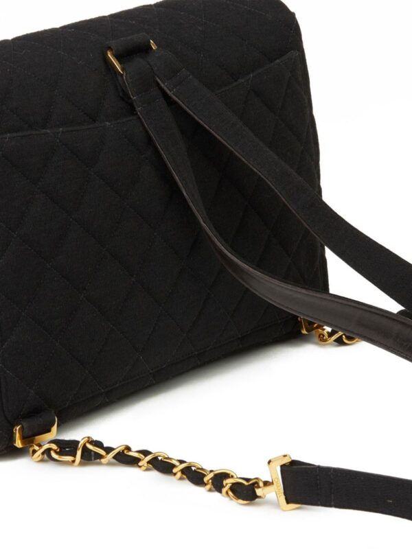 CHANEL Pre-Owned 1995 Jumbo CC turn-lock flap wool backpack - Image 4