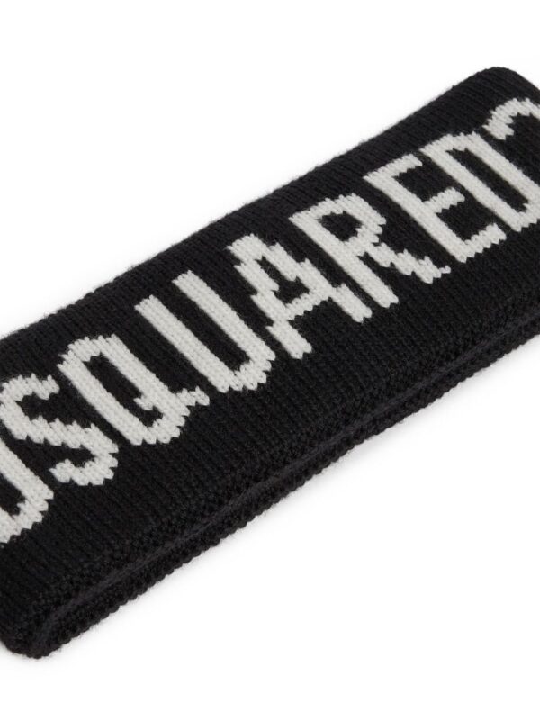 DSQUARED2 intarsia-logo wool head band - Image 3