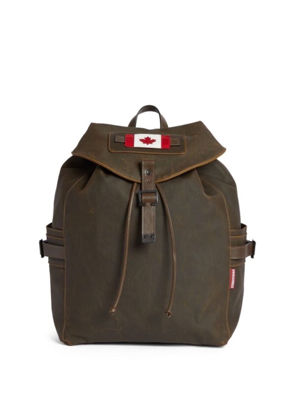 DSQUARED2 logo patch leather backpack