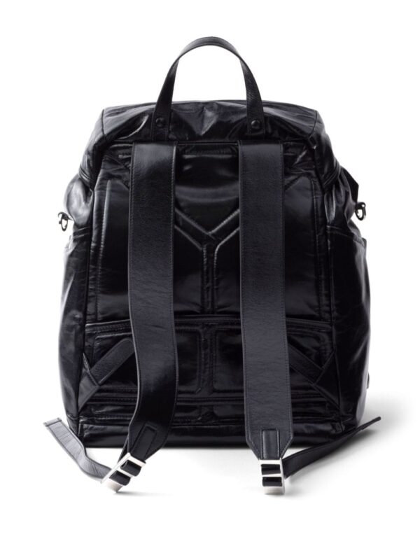 Prada logo-plaque leather backpack - Image 2