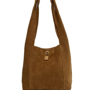 Saint Laurent padlock detail suede shoulder bag