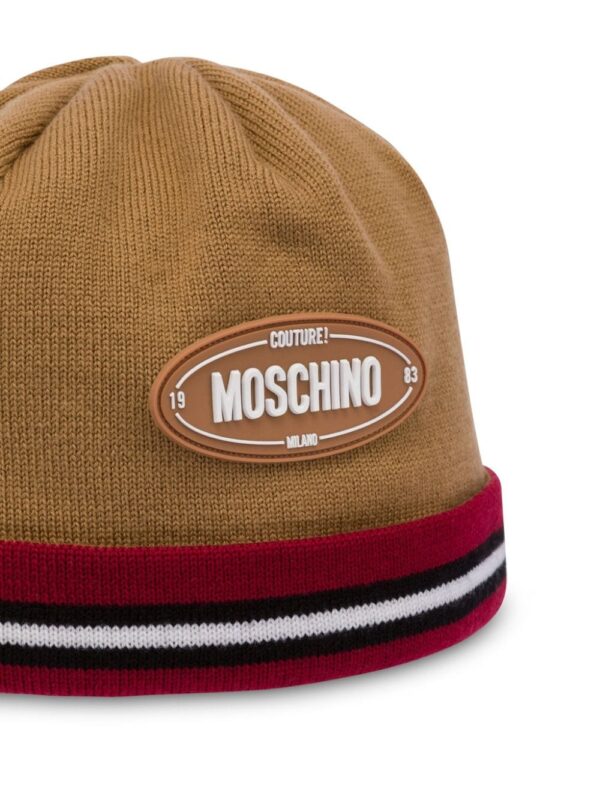 Moschino logo-appliqué virgin wool beanie - Image 3