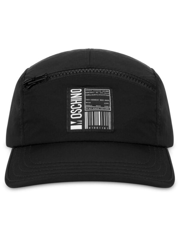 Moschino logo-appliqué zip-detail cap