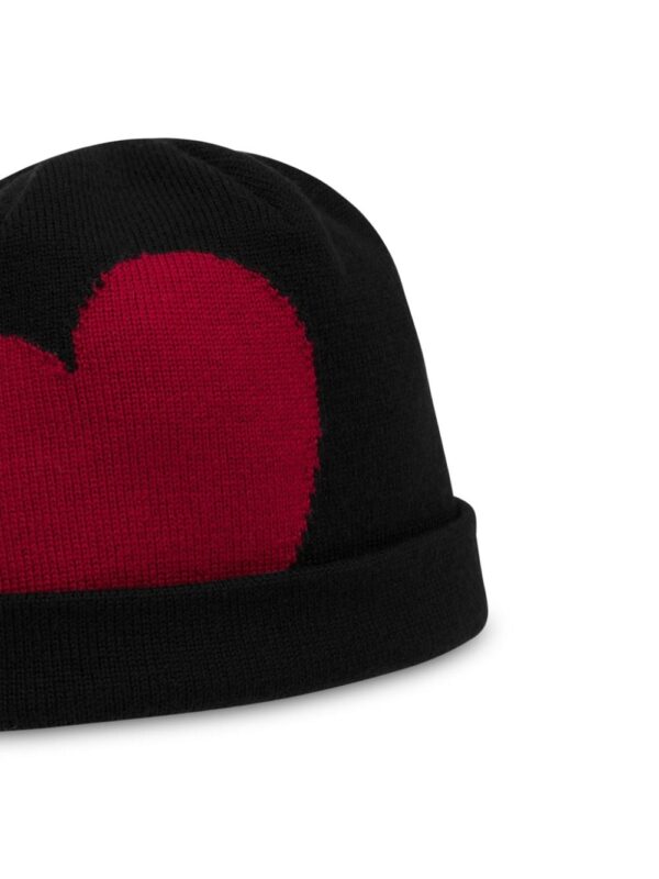 Moschino heart-motif intarsia-knit beanie - Image 3