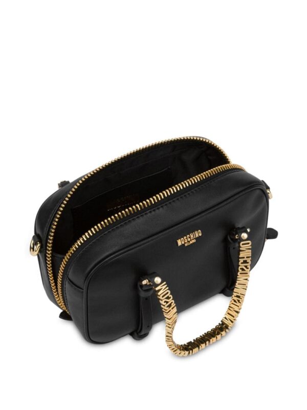 Moschino logo-lettering leather tote bag - Image 3